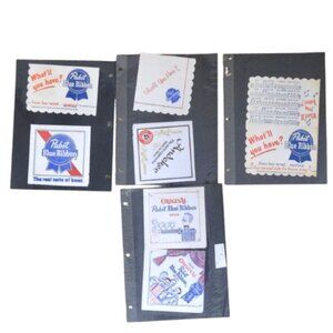 VINTAGE PABST BLUE RIBBON BREWERY BEER BAR NAPKINS LOT OF 11 BREWERIANA MEMO